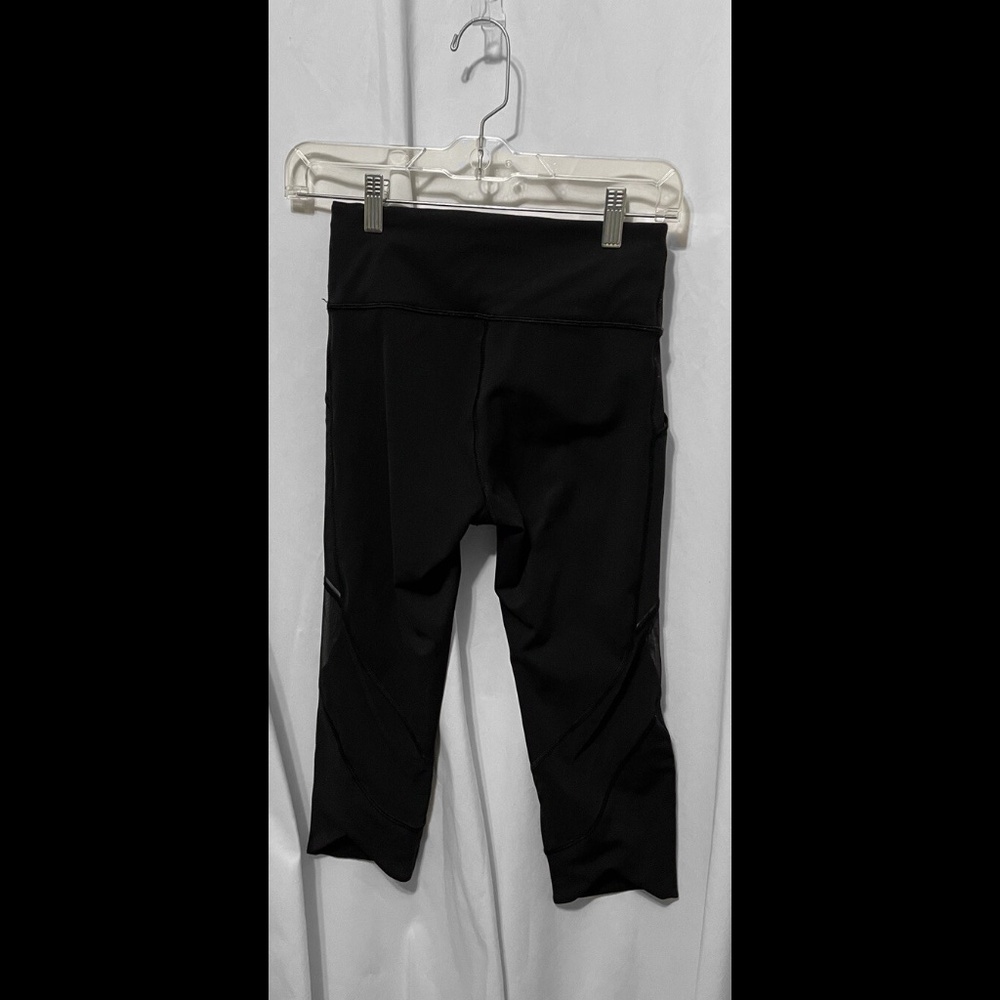 lululemon womens home stretch black mesh moisture wicking w6al8s crop 6